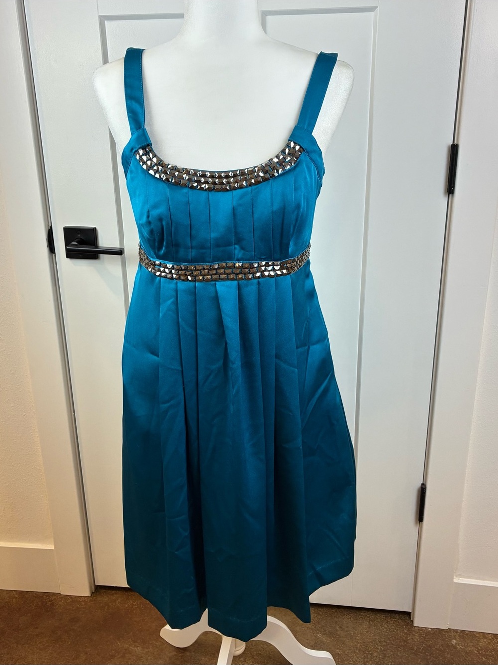 Calvin Klein Women's Teal A-Line Empire Waist Party Prom Dress Size 6  i